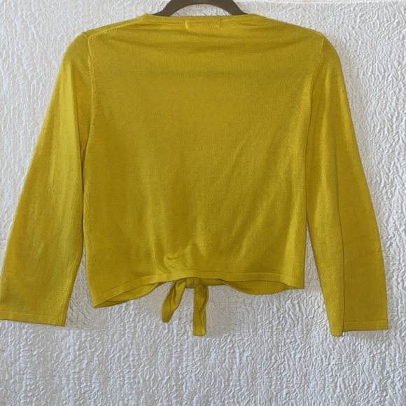 Boden Open Tie Front 3/4 Sleeve Cropped Cardigan Sweater - Picture 3 of 6